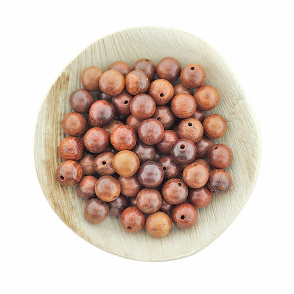 Round Wooden Beads 10mm - Sienna Brown - 50 Beads - BD2626