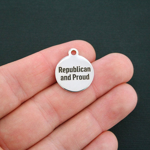 Republican and Proud Stainless Steel Charms - BFS001-0343