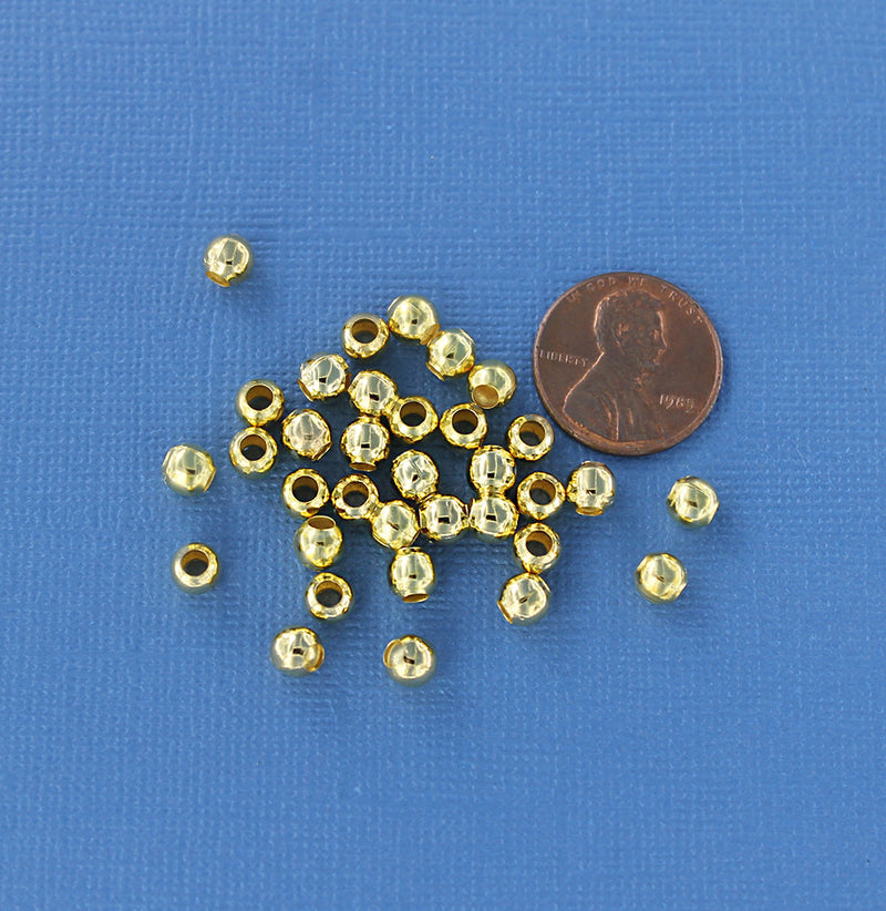 Perles Intercalaires Rondes 5mm - Doré - 300 Perles - GC1299
