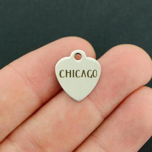 Chicago Stainless Steel Small Heart Charms - BFS012-3469