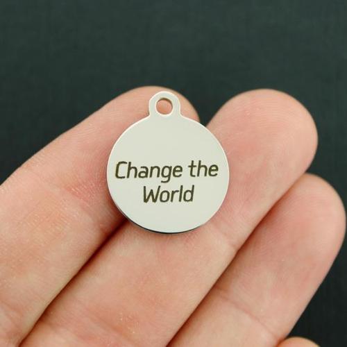 Change the World Stainless Steel Charms - BFS001-3472