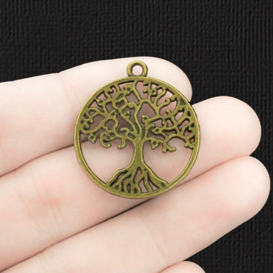 5 Tree of Life Antique Bronze Tone Charms - BC951