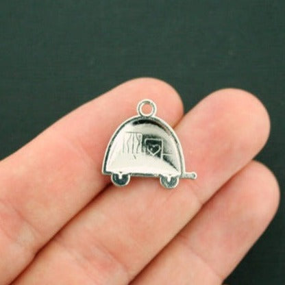 2 Camper Silver Tone Enamel Charms - E192