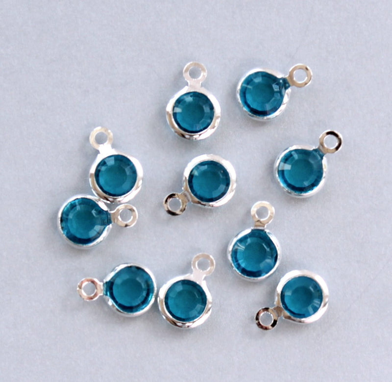 10 Crystal Drop Birthstones Choose Your Month 6mm Crystals with Jump Rings - MT286MONTH