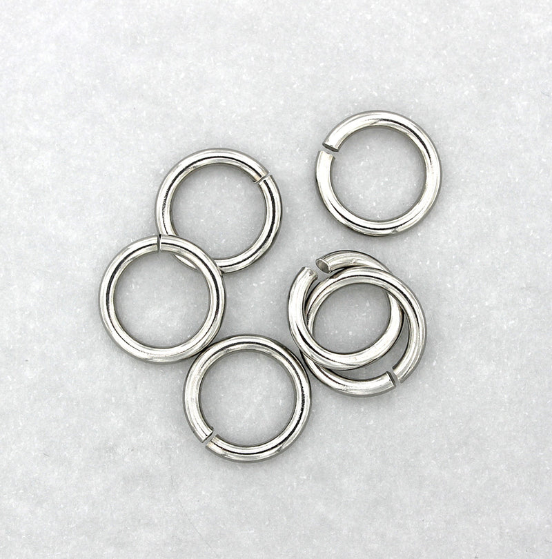 Anneaux en Acier Inoxydable 14mm - Calibre 12 Ouvert - 50 Anneaux - J176