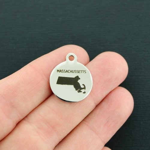 Breloques en acier inoxydable du Massachusetts - BFS001-3523