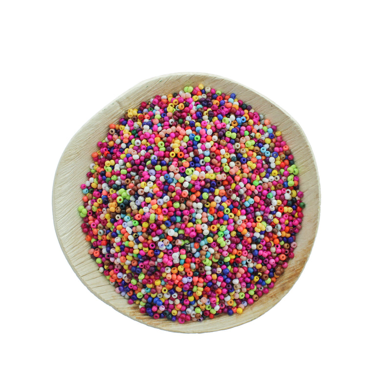 Seed Glass Beads 13/0 2mm - Vibrant Rainbow - 50g 7900 Beads - BD298