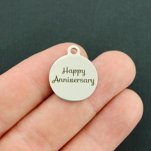 Happy Anniversary Stainless Steel Charms - BFS001-3557