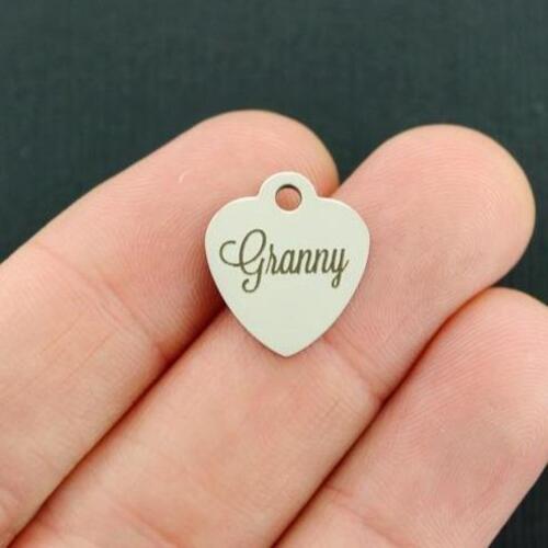 Granny Stainless Steel Small Heart Charms - BFS012-3568