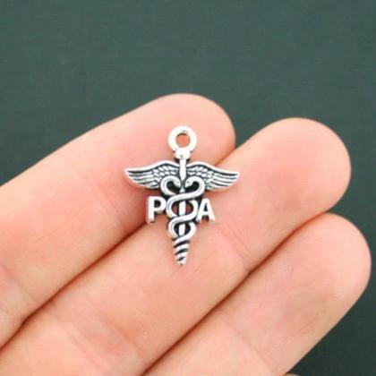4 Physician Assistant Antique Silver Tone Charms - SC5612