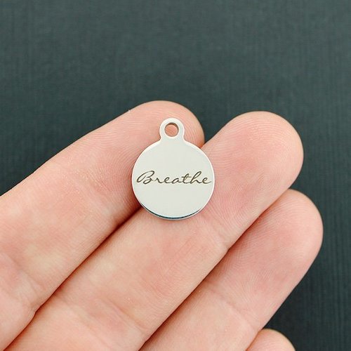 Breathe Stainless Steel Small Round Charms - BFS002-3586