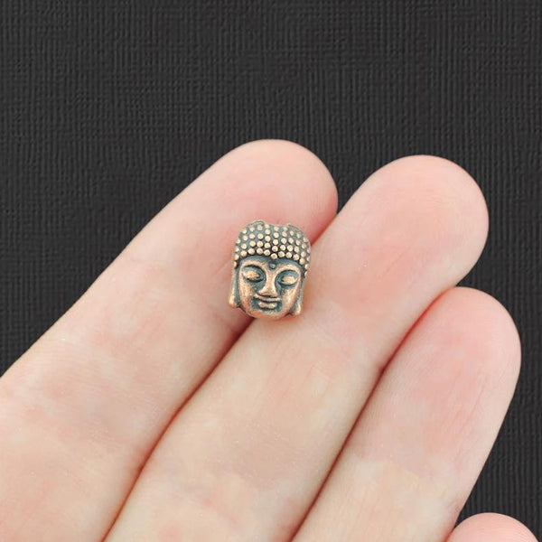 Buddha Spacer Beads 11mm x 9mm - Antique Copper Tone - 6 Beads - BC344