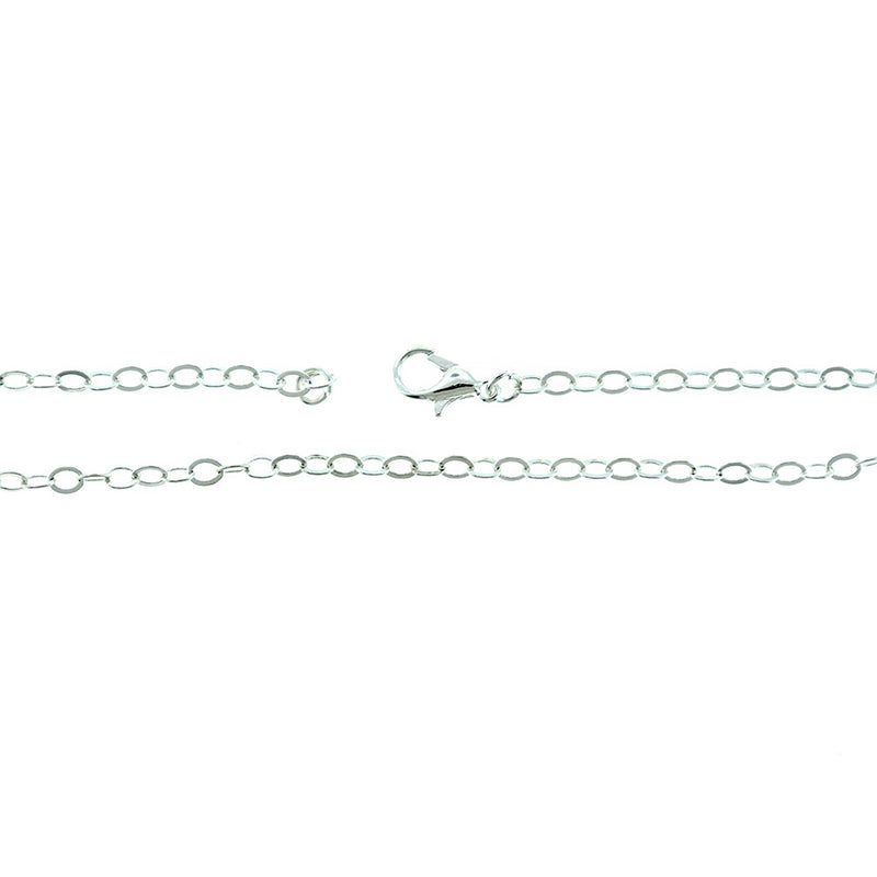Collier de chaîne de câble en laiton argenté 32 "- 3 mm - 1 collier - N609