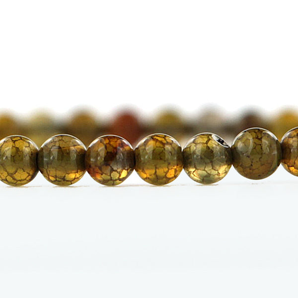 Perles d'agate naturelle à facettes 4 mm - Tons de terre marbrés - 1 brin 100 perles - BD722