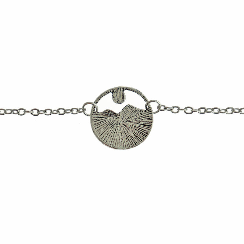 Cable Chain Necklaces 17.72" With Imitation Turquoise Mountain Ring Pendant - 5 Necklaces - Z203