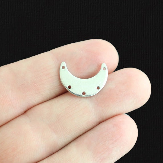 8 breloques de ton argent de connecteur de lustre de croissant de lune - SC117