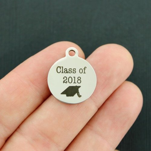Class of 2018 Stainless Steel Charms - BFS001-3612
