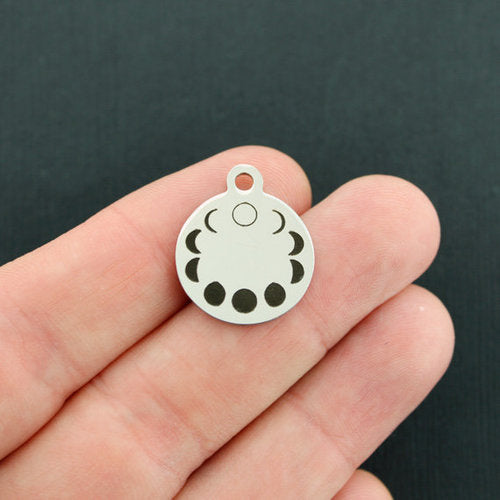 Breloques Phases de Lune en Acier Inoxydable - BFS001-3626