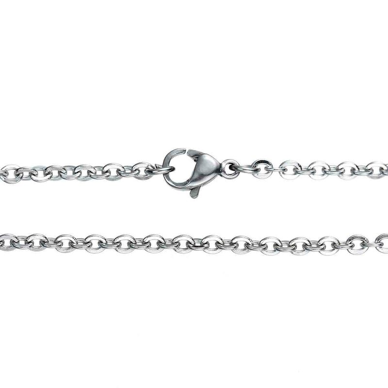 Stainless Steel Cable Chain Necklace 20" - 3mm - 5 Necklaces - N209