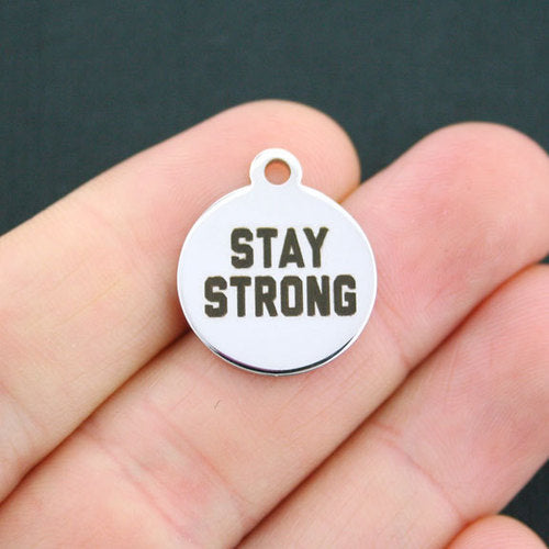 Breloques en acier inoxydable Stay Strong - BFS001-0365