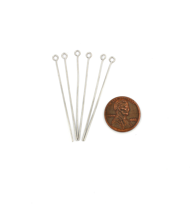Stainless Steel Eye Pins - 48mm - 50 Pieces - PIN047