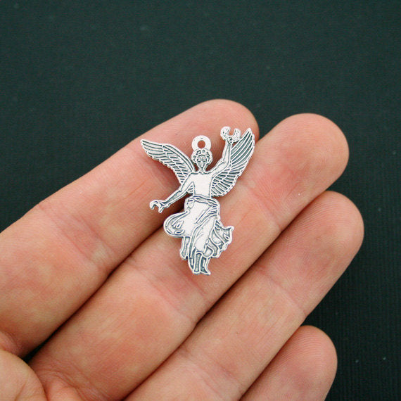 2 Angel of Independence Antique Silver Tone Charms 2 Sided - SC5759