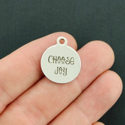 Choose Joy Stainless Steel Charms - BFS001-3738