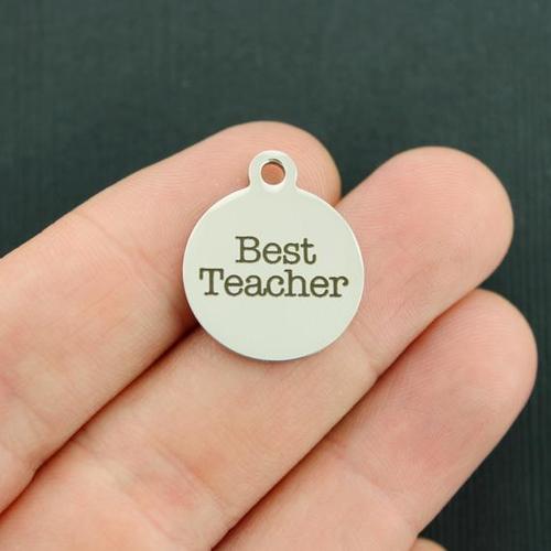 Best Teacher Stainless Steel Charms - BFS001-3762