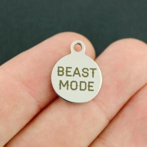 Beast Mode Stainless Steel Small Round Charms - BFS002-3803