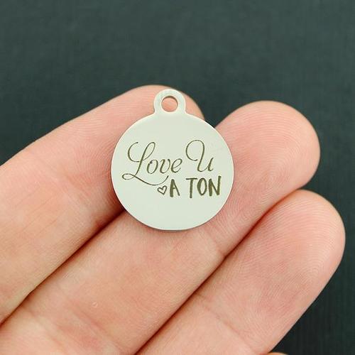 Love U Stainless Steel Charms - A ton - BFS001-3824