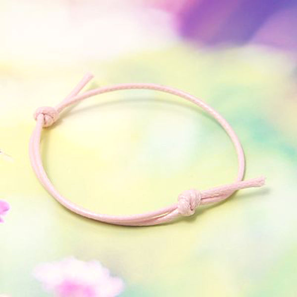 Pink Wax Cord Bracelet - 40-80mm ID - 1.5mm - 4 Bracelets - N090
