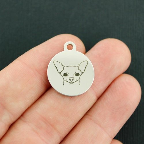 Chihuahua Stainless Steel Charms - BFS001-3850