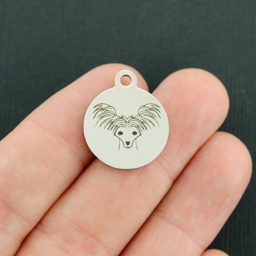 Chinese Crested Stainless Steel Charms - BFS001-3851