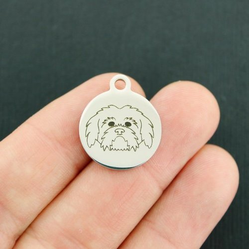 Lhasa Apso Stainless Steel Charms - BFS001-3868