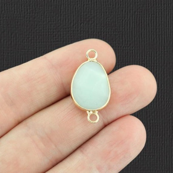 Natural Amazonite Faceted Oval Connector 2 Sided - GEM025