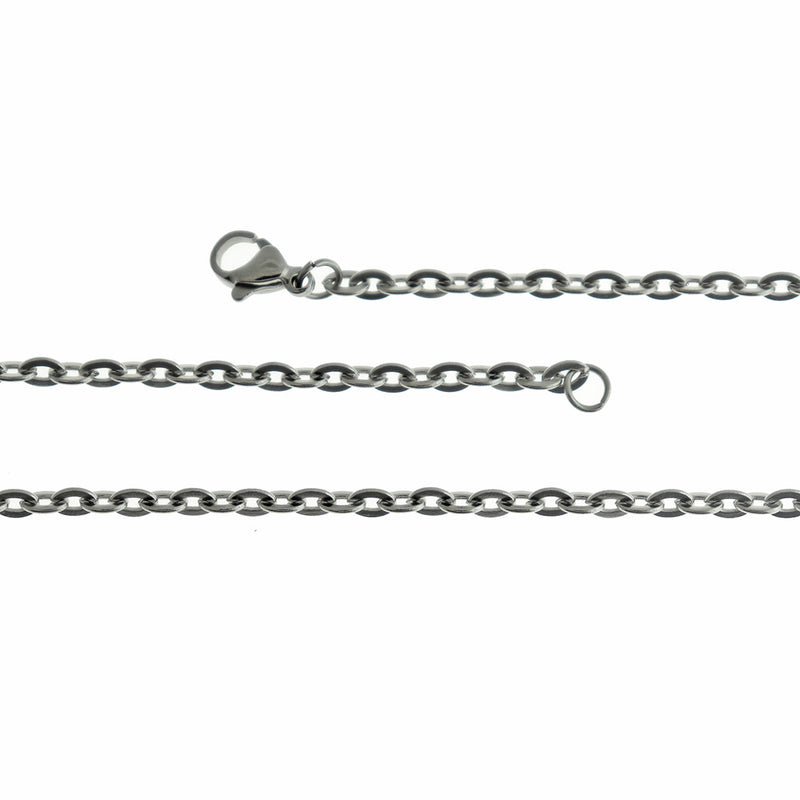 Stainless Steel Cable Chain Necklace 30" - 3mm - 1 Necklace - N123