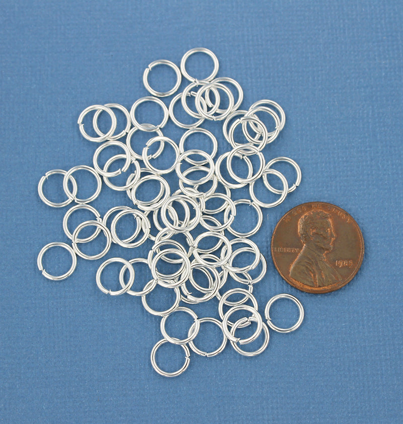 Silver Tone Jump Rings 8mm x 1mm - Open 18 Gauge - 250 Rings - J097