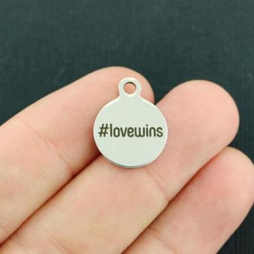 #lovewins Stainless Steel Small Round Charms - BFS002-3933