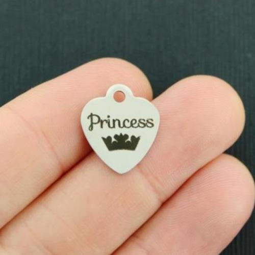 Princess Stainless Steel Small Heart Charms- BFS012-3945