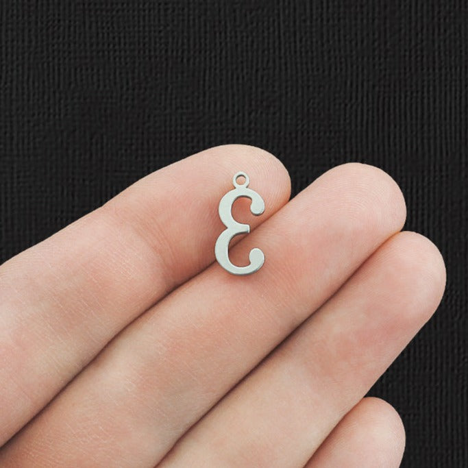 5 Number 3 Stainless Steel Charms - SSP284