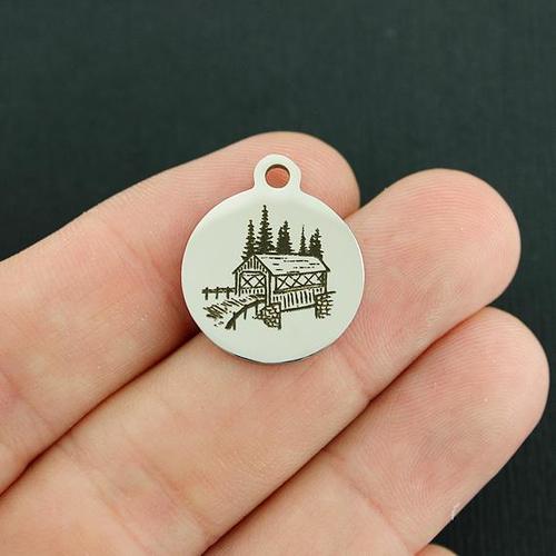 Covered bridge Stainless Steel Charms - BFS001-3950