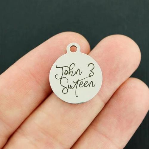 John 3 Sixteen Stainless Steel Charms - BFS001-3970