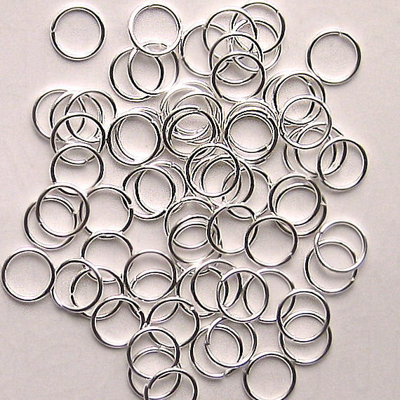 Silver Tone Jump Rings 10mm x 1.2mm - Open 16 Gauge - 200 Rings - J049