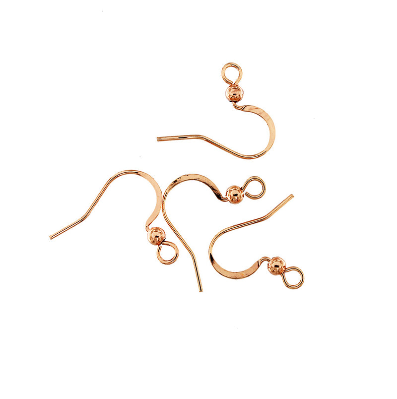 Boucles d'oreilles en acier inoxydable doré rose - Crochets de style français - 16 mm x 19 mm - 4 pièces 2 paires - FD777