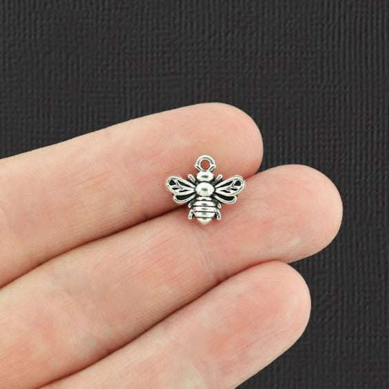 15 Bee Antique Silver Tone Charms - SC2694