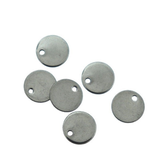 Round Stamping Blanks - Stainless Steel - 8mm - 20 Tags - MT233