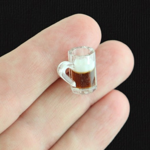 4 breloques en résine chope de bière 3D - K081