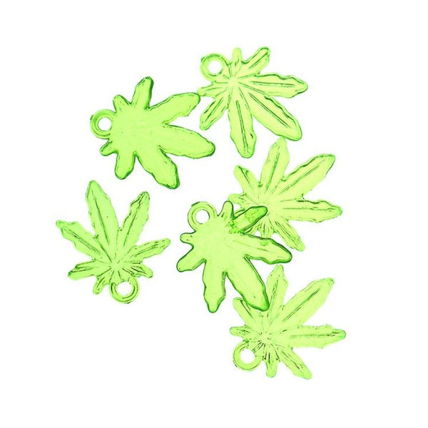 50 Marijuana Weed Leaf Acrylic Charms - K048