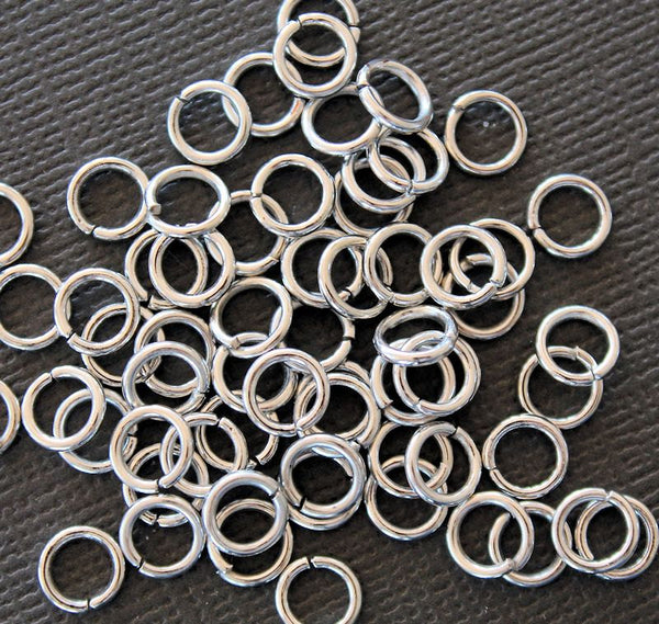 Antique Silver Tone Jump Rings 8mm x 1mm - Open 18 Gauge - 500 Rings - J019