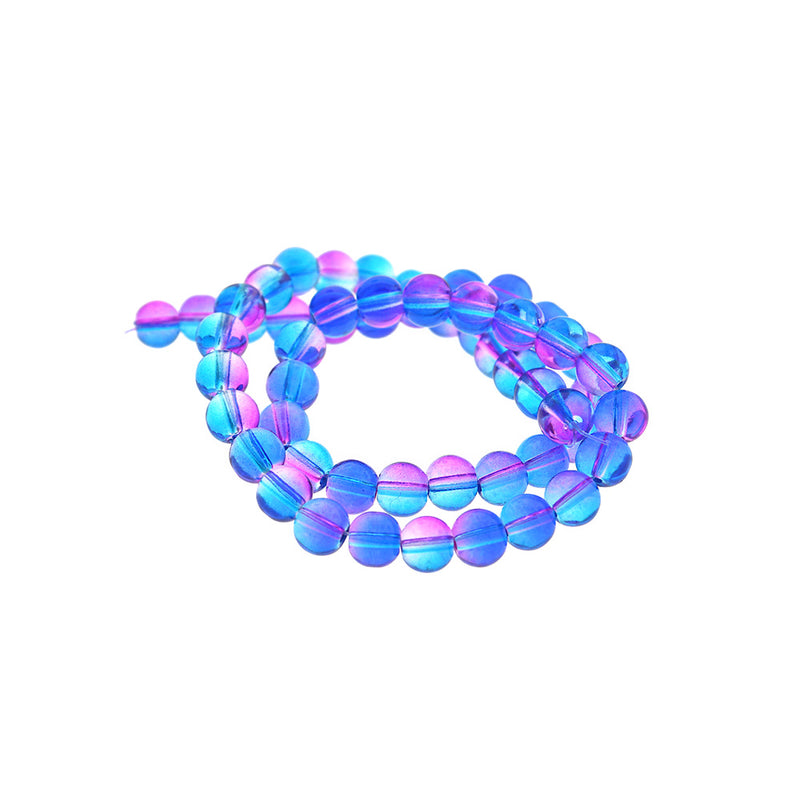 Round Glass Beads 8mm - Cotton Candy Ombre - 1 Strand 85 Beads - BD332